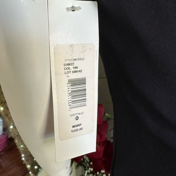 Authentic BADGLEY MISCHKA NWT BLACK LEATHER TRIM COCKTAIL SHEATH DRESS SIZE 0 - Picture 9 of 11